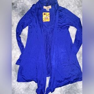 Hybrid & Company Cobalt Blue Open Front Cardigan - NWT Large